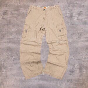 Vintage VTG R2 Surplus Multi Pocket Baggy Relax Fit Wide Legged Sand Tan Cotton